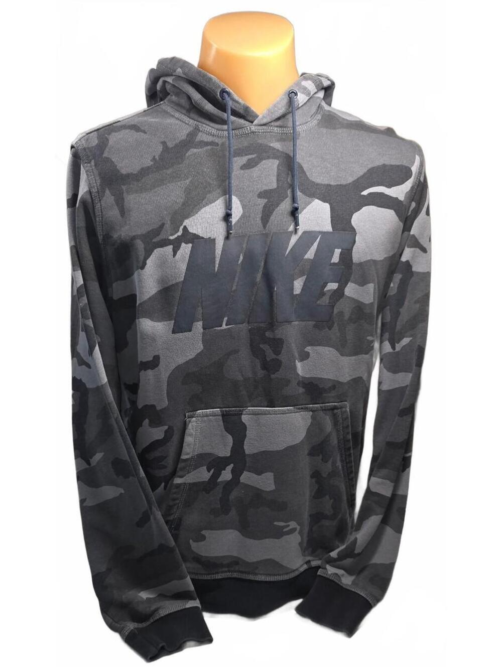 Unisex Nike Grey Camouflage Hoodie Size Large